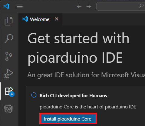Установка pioarduino Core CLI в VS Code