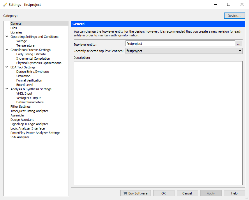 Proj Settings