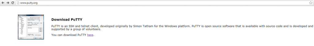 Сайт загрузки PuTTY