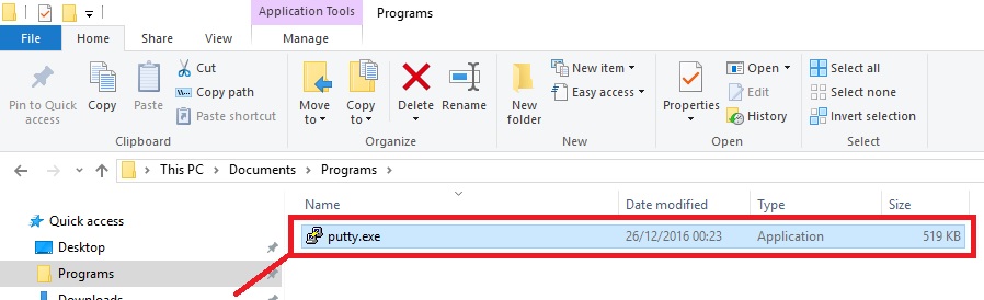 Запуск putty.exe