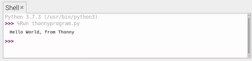 Результат выполнения программы в Thonny IDE