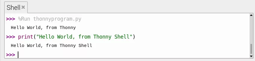 Интерактивный режим в Thonny IDE