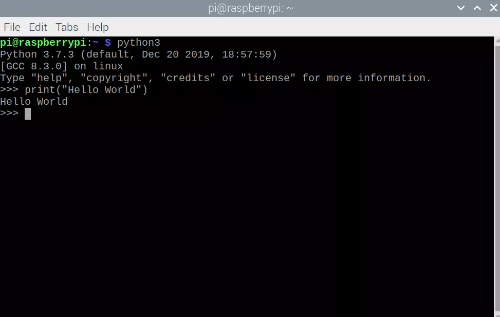 Hello World в Python на Raspberry Pi