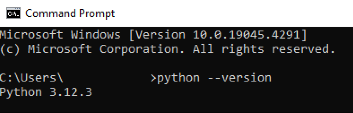 Проверка установки Python