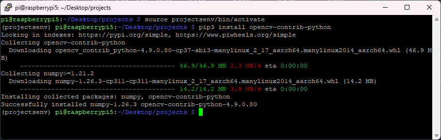 Установка OpenCV для Python 3 с помощью команды pip