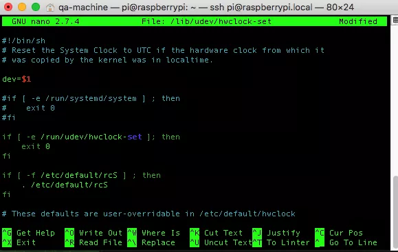 Редактирование hwclock-set — часть 1