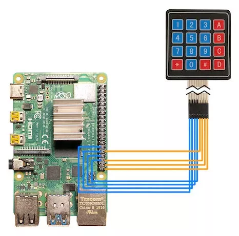 Схема подключения клавиатуры к Raspberry Pi 4