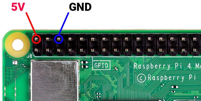 Контакты питания GPIO Raspberry Pi 4
