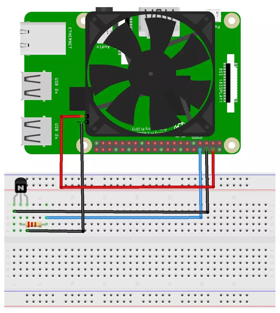 Схема управления вентилятором Raspberry Pi