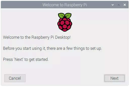 Окно приветствия Welcome to Raspberry Pi
