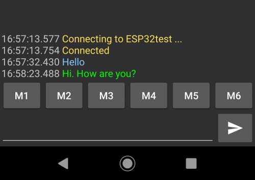 Получение сообщения в приложении Serial Bluetooth Terminal от ESP32