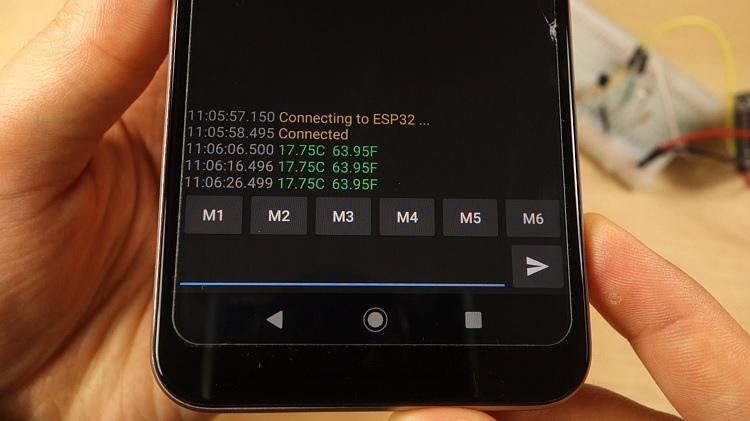 Получение показаний датчика температуры через Bluetooth на ESP32