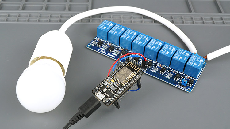 Управление лампой с помощью ESP8266 через реле