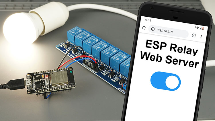 Веб-сервер ESP32 ESP8266 управление реле переменного тока