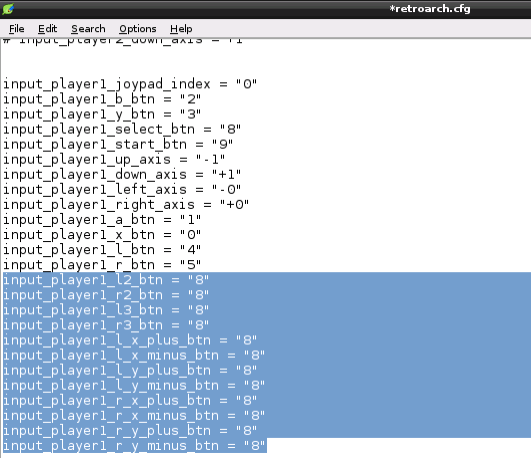 Назначения кнопок контроллера в retroarch.cfg