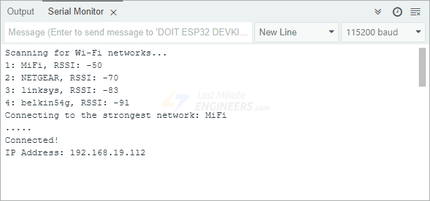 Подключение ESP32 к самой сильной сети Wi-Fi — подход RSSI