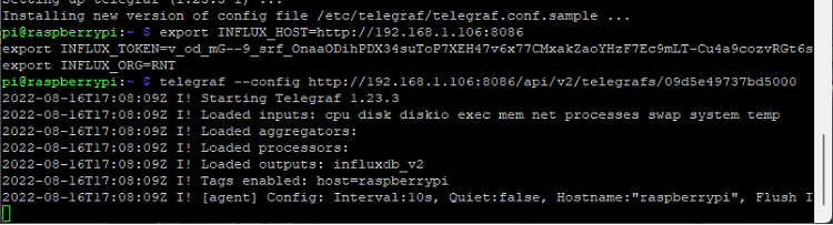Запуск Telegraf на Raspberry Pi