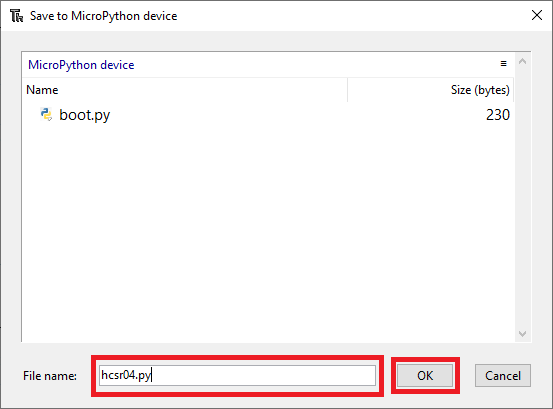 Сохранение библиотеки HC-SR04 в Thonny IDE