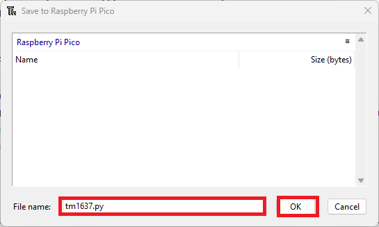 Сохранить библиотеку TM1637 на RPi Pico