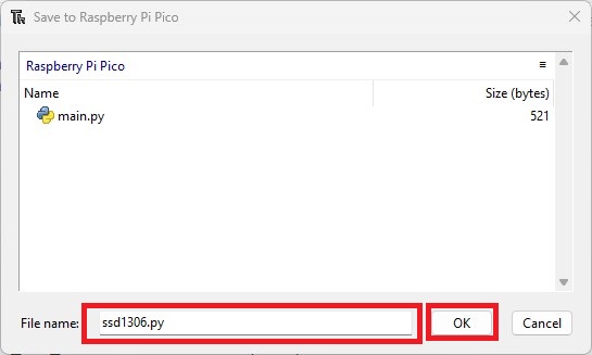 Сохранение библиотеки ssd1306 OLED MicroPython