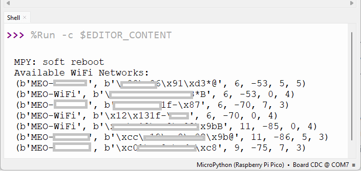 RPi Pico — сканирование Wi-Fi сетей