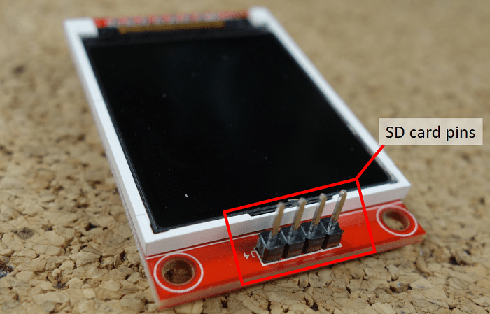 Выводы SD-карты на дисплее 1.8 TFT