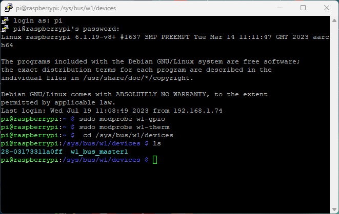 Обнаружение устройства one-wire для DS18B20