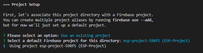 Выбор проекта Firebase в VS Code