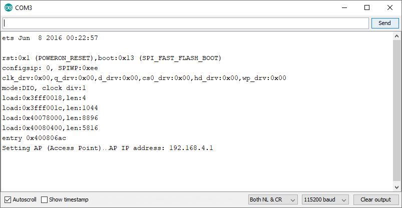 Тестирование ESP32 Сервера Serial Monitor Arduino IDE