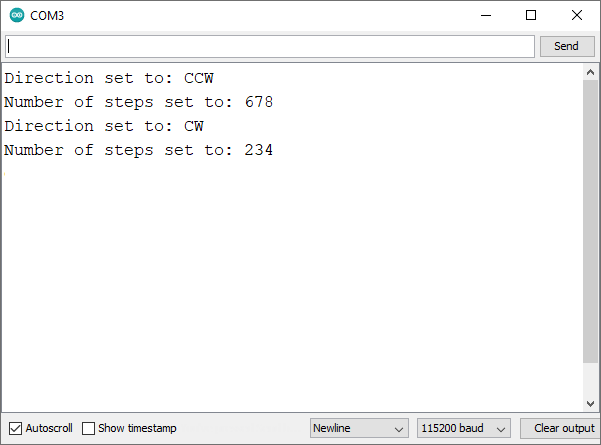 ESP32 Шаговый двигатель — веб-сервер — Serial Monitor