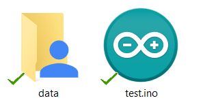 Папка data в папке скетча Arduino