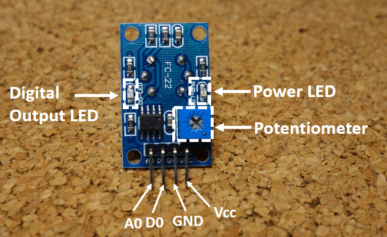 Датчик дыма MQ-2 — обозначение выводов