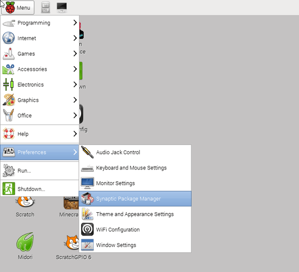 Запуск Synaptic