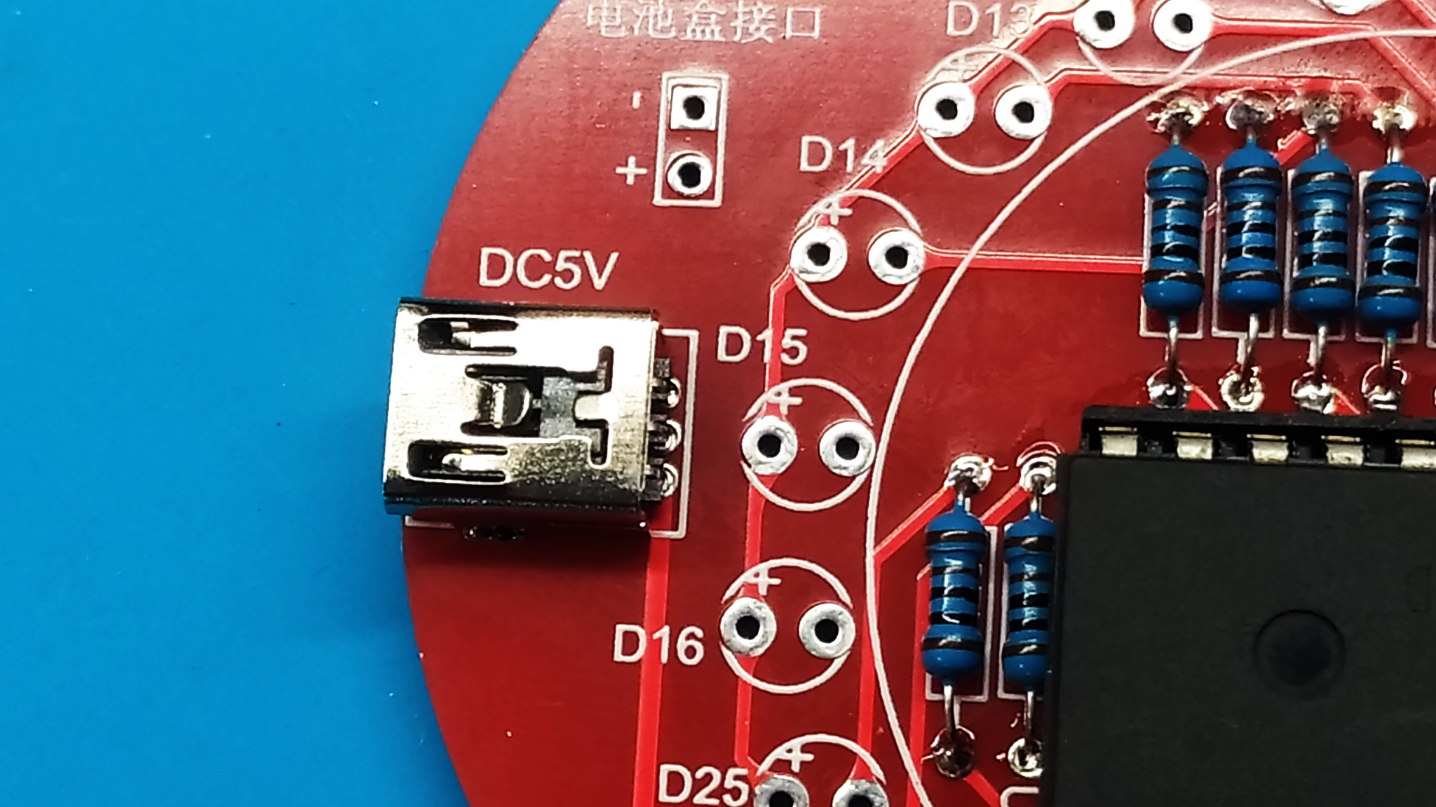Установка Mini-USB гнезда