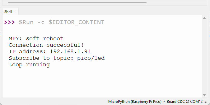 RPi Pico - подписка на MQTT-топики в Thonny IDE