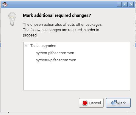 Отметить пакеты для обновления