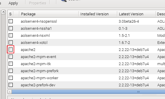 Флажок Synaptic