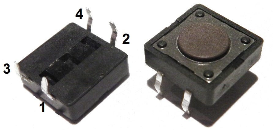 Тактильный переключатель крупным планом