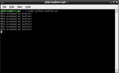 Результат работы программы при нажатии кнопки