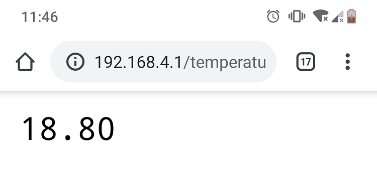 Тестирование запроса температуры к ESP8266-серверу