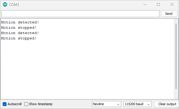 Тестирование микроволнового радарного датчика RCWL-0516 Serial Monitor Arduino IDE