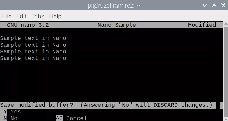 Контекстное меню в Nano