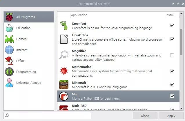 Рекомендуемое ПО — поиск Mu