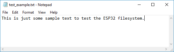 ESP32 Notepad Test Example файл файловой системы SPIFFS