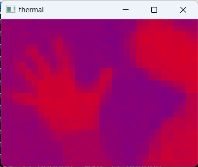Окно OpenCV с тепловизионным изображением MLX90640