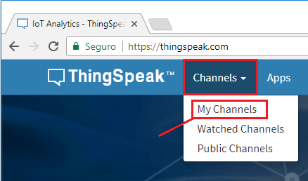 ThingSpeak начало работы вкладка My Channels