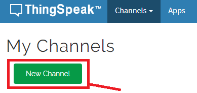 Кнопка создания нового канала на ThingSpeak