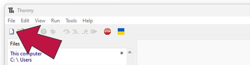 Открытие нового файла в Thonny