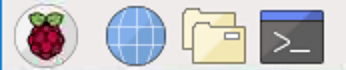 Верхнее меню рабочего стола Raspberry Pi