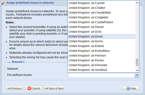 Мастер Tvheadend — мультиплексы
